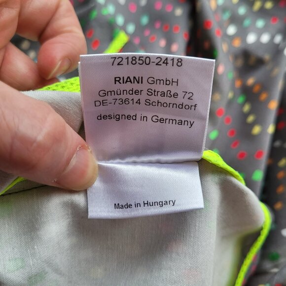 Riani Luxury Cotton Stretch Gray with Colourful Dashes Blazer 4 - Picture 9 of 15